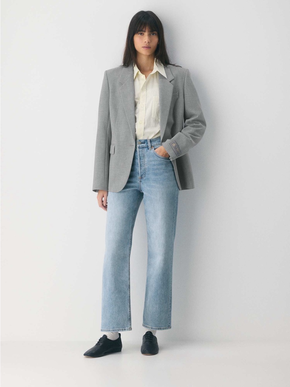 Aritzia Denim Forum The Arlo High Rise Straight Jeans Bleu Taboo Size 24x28 NWT
